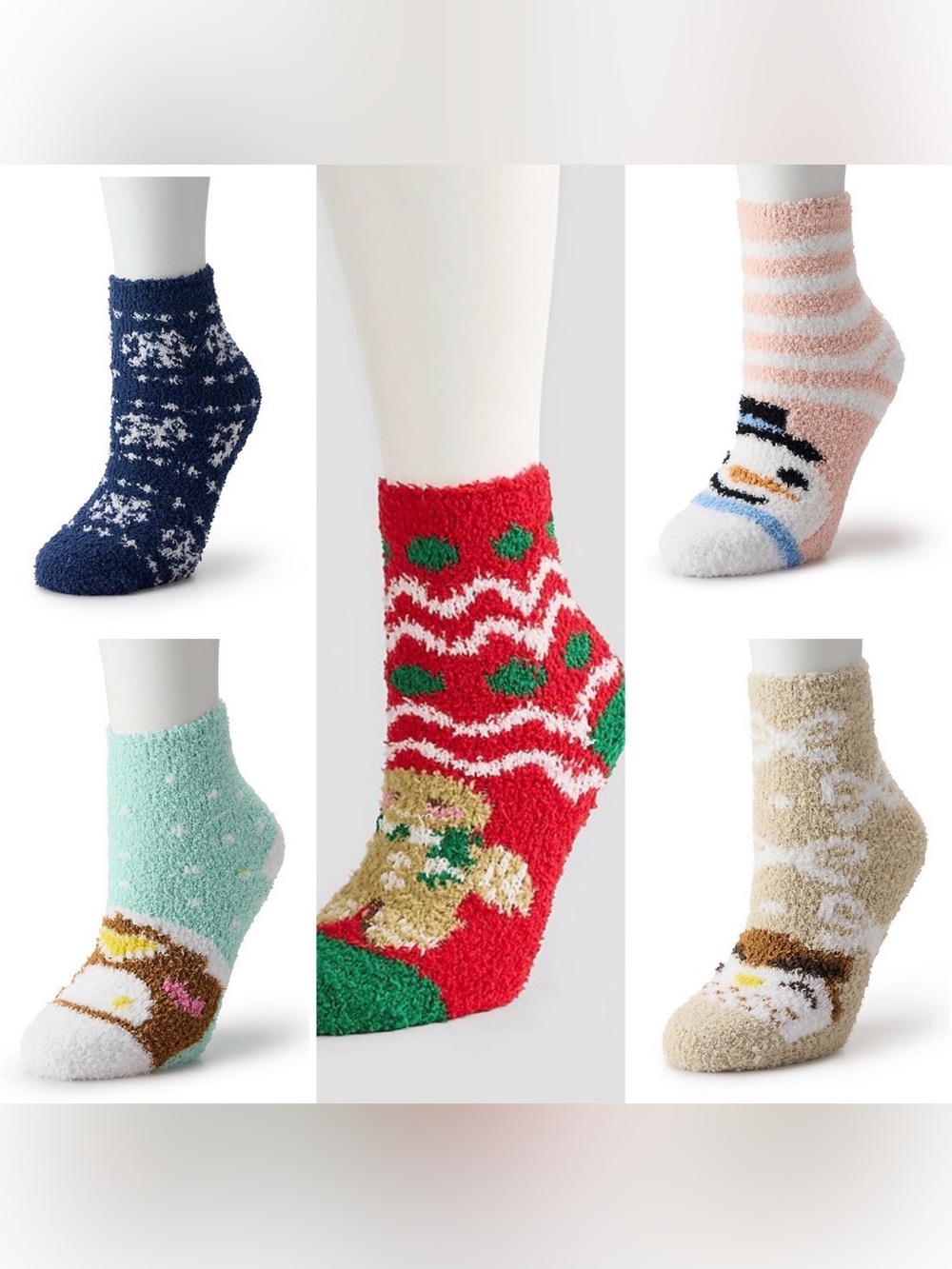 Cozy Holiday Crew Socks Womens OS